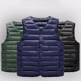 Men Winter Coat Warm Sleeveless Jacket Lightweight Vest Streetwear Windproof CottonPadded Waistcoat 240117