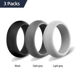 Geedyn 8mm 6-12 Size 3 Colour Set Silicone Ring Man 240117