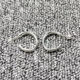 Stud Earrings Spanish Original Electroplating 925 Silver Colour Irregular Circle Pin Simple Elegant Jewellery Gift Fit Unode50