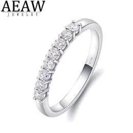 Band Rings AEAW 14k White Gold 0.25ctw 2mm EF Round Cut Engagement WeddLab Grown Diamond CVD HPHT Band Rfor Women J240118