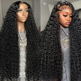 30 32 Inch Loose Deep Wave Transparent Lace Frontal Wig 13x4 13x6 Curly Wave Lace Frontal Human Hair Wigs for Women