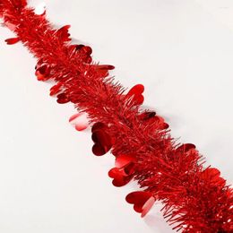 Decorative Flowers Heart-shaped Wire Garland Exquisite Valentine Day Decorations Heart Tinsel For Valentines Shiny Home