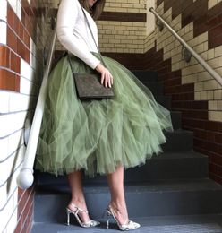 Elegant Green Tulle Skirts Women Custom Made Puffy Tutu Skirt Short Length Girls Party High Street Tulle Skirt 240117