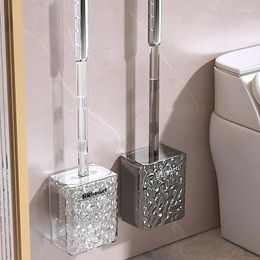 Bath Accessory Set Light Luxury Toilet Brush Household No Dead Angle Wall Hanging Cleaning Silicone Long Handle