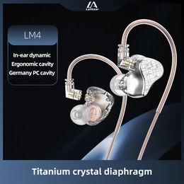 Earphones Lafitear LM4 HIFI Dynamic InEar Earphones Earbuds Professional Stage Monitor Headphones Music Earbuds With Detachable Cable