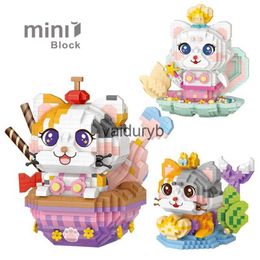 Blocks Cartoon Cute Kitten Fish Mini Building Blocks DIY Animal Doll Model Assembly Toy Suitable for Home Decoration and Holiday Giftsvaiduryb