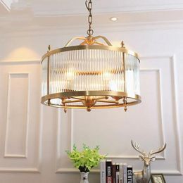 Pendant Lamps Vintage Glass Copper Living Room Lamp Circular High Quality Hanglamp Home Decoration Lights Dining