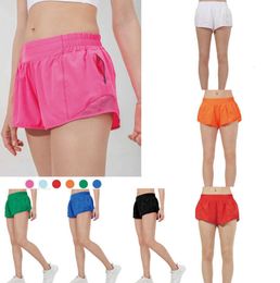 designers lululemenly womens yoga Shorts Fit Zipper Pocket High Rise Quick Dry Womens Train Short Loose Style Breathable gym Quality 6446ess