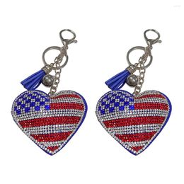 Keychains 2pcs Creative American National Flag Design Key Chain Fashion Bag Hanging Pendant Delicate For Man Woman