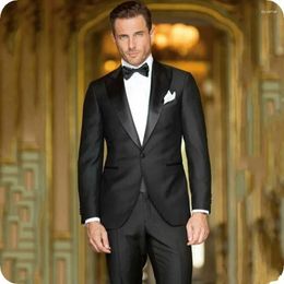 Men's Suits Design Blazer Black Formal 2 Piece Jacket Pants Luxury Full Set Fashion Prom Party Elegant Business Outfits 2024