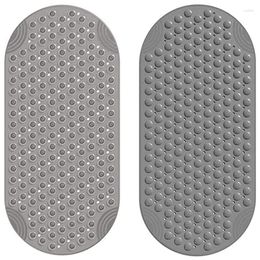 Bath Mats 2Pcs Bathtub Mat Non Slip Shower Floor For Bathroom Tub Washable Suction Cup 16X35inch Grey & Clear