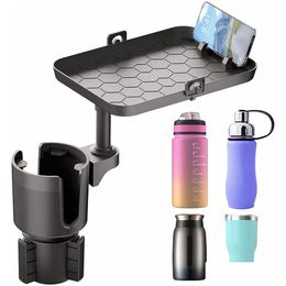 Car Holder Mounts Water Cup Mtifunctional 2 In 1 Tray Beverage Mobile Phone Storage Rack Foldable Dining Drop Delivery Automobiles Mot Dhusb