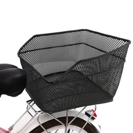 Bags Rear Bike Basket Large Capacity Metal Wire Bicycle Basket with Waterproof Rainproof Cover Bicycle Basket Bicycle Bag