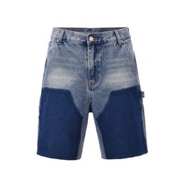 Summer Baggy Jeans Cargo Shorts For Men Wide Leg Patchwork Denim Knee Length Pants Oversized Summer S 611