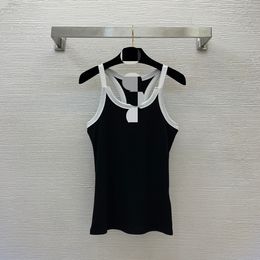 11001 2024 Runway Summer Brand SAme Style Sweater Sleeveless Crew Neck Fashion Clothes High Quality Womens WeinishD23062972