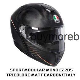 Full Face Open Agv Carbon Fibre Uncovering Helmet Men's and Women's Anti Fog Motorcycle Racing Helmet Covered Four Seasons Safety IS2W