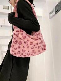 Evening Bags Women's Designed 2024 Ladies Shopper Bag Women Plush Handbag Flower Large Capacity Shoulder Underarm