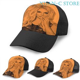 Ball Caps Britney Orange Basketball Cap Men Women Fashion All Over Print Black Unisex Adult Hat