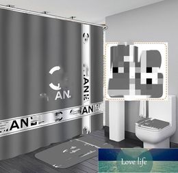 Classic Letter Printed Shower Curtains Designer Print Bathroom Curtain Home Toilet Er Mat Bath Supplies