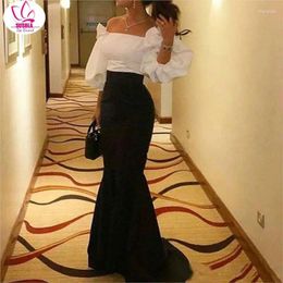 Casual Dresses White Elegant Evening Party Dress Long Women Sexy Bodycon Patchwork Designer Winter Formal Dinner Maxi Vestido Floor XL