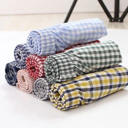 5Pcs Men Underwear Boxers Shorts Mens Panties Cotton Sleep Underpants Plaid Loose Comfortable Homewear Striped y240117