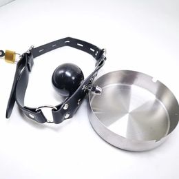 BDSM Slave Dog Basin Ashtray Asphyxia Gag Bondage Restraints Open Mouth Breathable Sex Toys Gag Adult Sex Games For Couple 240118