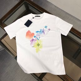 2023 New Fashion Luxurys Clothing Mens tee shirt and Women Loose Tees Tops Man Casual Street graffiti Shirt Sweatshirt Men's T-shirts White