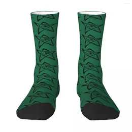 Men's Socks All Seasons Crew Stockings Call Of Cthulhu The Elder Sign - Ink Black Harajuku Crazy Hip Hop Long For Men Women