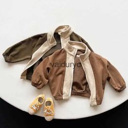 Jackets 2023 New Baby Long Sleeve Casual Jacket Cotton ldren Coat Boys Girls Vintage Cardigan Fashion Kids Clothes Toddler Outerwear H240508