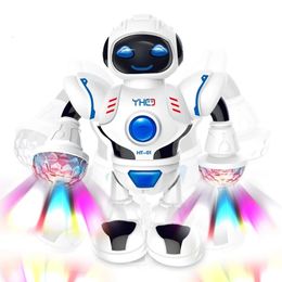 20cm Mini Robot With Flashing Led Light Dancing Intelligent Model Electric Simulated Educational Robotic Gifts Toys for children 240117