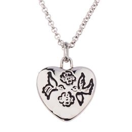 Luxury heart silver necklace mens designer Jewelry bird flower necklace wedding Valentines Day tiger circle pendant necklace for women engraved with picture Best q