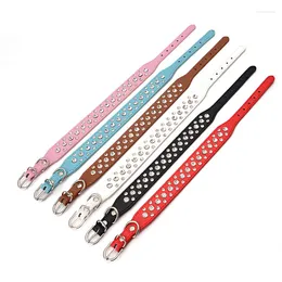 Dog Collars Adjustable Bling Rhinestone PU Leather Pet Crystal Gifts For Puppy Choker Cat Necklace Supplies