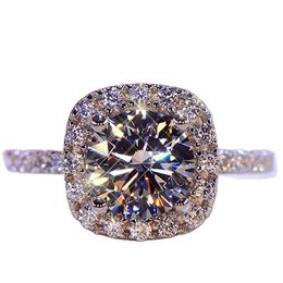 High-end Ornament 18K Platinum Eight Hearts and Eight Arrows Simulation Zircon Engagement Ring