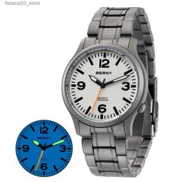 Other Watches BERNY Titanium for Men Lightweight Sports Quartz es Titanium Luminous 5ATM Waterproof Sapphire Wrist Q240118