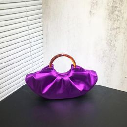 Evening Bags Luxury Satin Dinner Bag Designer Pleated Silk Cloud High Quality Acrylic Handle Handbag For Women Party Clutch