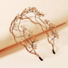 Hair Clips Handmade Geometric Crystal Grid Hairbands Adjustable Flower Shape Tiara Headwear Bride Po Shoot Accessories 2024