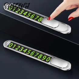 Luminous Car Temporary Parking Card Car Sticker Hidden Car Auto Phone Number Card Plate Car Accessories