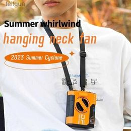 Electric Fans 10000mAh Neck/Waist Hanger Cooler LED Display Rechargeable Power Bank USB Fan for Outdoor Camping Hiking Climbing Running Sport YQ240118