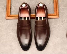 1271 8192 Men Designer Dress Shoes Loafers Genuine Leather Fashion Business Casual Party Wedding Slip-On Formal Office Shoe Flats