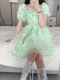 Party Dresses Ummer FashionThe White Gauze Tender Romance Hubble-bubble Sleeve Splicing In The Summer Of 2024 Little Short Skirt Dress