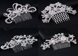 Headpieces Bridal Wedding Tiaras Stunning Fine Comb Bridal Jewellery Accessories Crystal Pearl Hair Brush utterfly hairpin for bride8384804