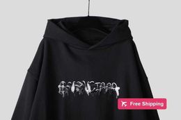 Designer Men's T-Shirts Correct Version High Quality B Family 23SS New Jelly Graffiti Printed Hooded Hoodie for Men and Women 2 0J56