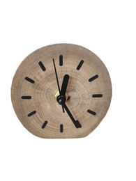 Desk Table Clocks Wooden Solid Wood Desk Clock Home Living Room Table Top Clock Modern and Minimalist Bedroom Decorations YQ240118