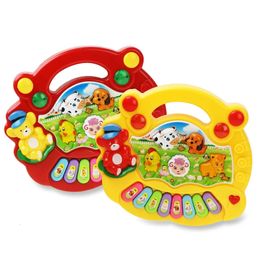 Baby Musical Toy with Animal Sound Kids Piano Keyboard Electric Flashing Music Instrument Early Educational Toys for Children 240117