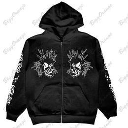 Men's Hoodies Sweatshirts American Gothic arm skull print sweatshirt chest double portrait sweatshirt hoodie 2022 new top men's and women's sweatshirtyolq