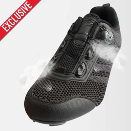 Footwear Exclusive Tiebao New Men Knit Breathable Road Bike Shoes Triathlon Cycling Shoes Zapatillas Ciclismo Selflocking Bike Shoes