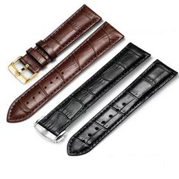 Watch Bands 100% Genuine Leather 20mm 22mm Stainless Steel Silver Gold Rosegold Needle Buckle Designer For MA Watches