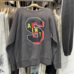 Men's Hoodies Sweatshirts Saint Michael Large Letters Vintage Pullovers American Style High Street Loose Casual Round Neck Men Sweater T240118