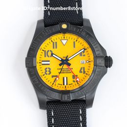 Luxury V32395101B1X4 Chronograph 44 Mens Watch Black Steel Yellow Dial Sapphire Crystal Classic Wristwatch 3 Colors