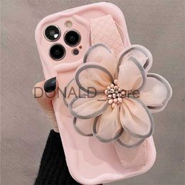 Cell Phone Cases Ins Cute Flower Wristband Stand Phone Case For Samsung S23 S22 S21 Ultra Plus S20FE A54 A34 A14 A52 A53 A71 A24 A13 Back Cover J240118